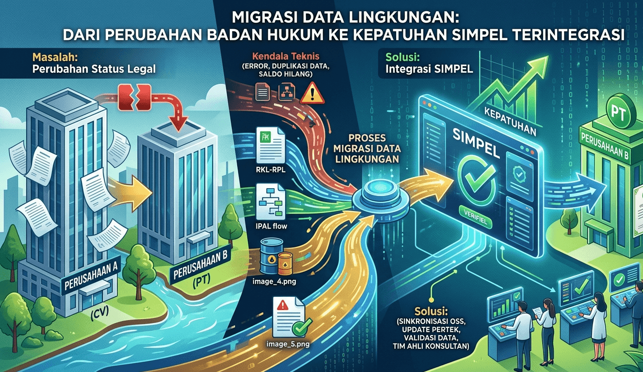 Migrasi Data Lingkungan: Mengatasi Kendala Teknis Saat Perubahan Status Badan Hukum di SIMPEL.